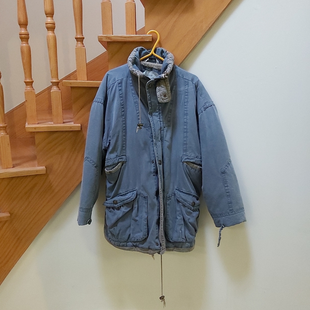 💜 3/$12 Pigment wash blue grey utility jacket